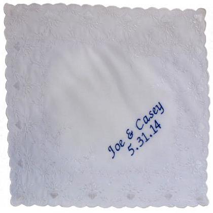 Rush Status -- Embroidered Bridal Lace Hankie -..