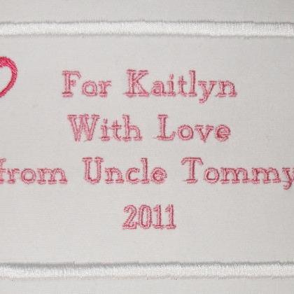 Custom Embroidered Personalized Quilt Label