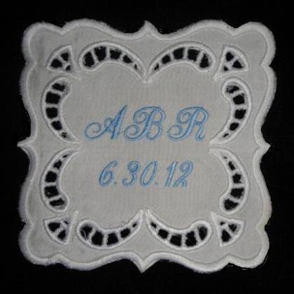 Emily Heirloom Square Cutwork Wedding Gown Label..