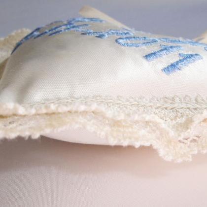 Heart And Created Lace Ringbearer Pillow -..