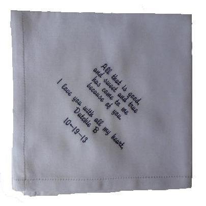 Embroidered And Personalizedf Groom Poem Hankie -..