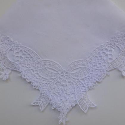 Graceful Personalized Created Lace Hemstitched..