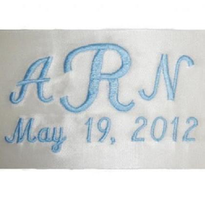Amy Satin Ribbon Embroidered And Personalized..