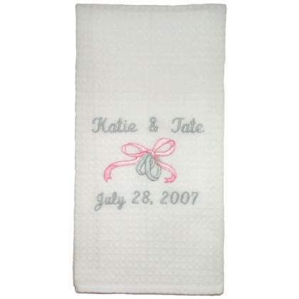 Wedding Ring Towel Custom Embroidered And..
