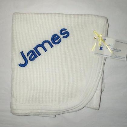 Price Reduced - Cotton Baby Blanket Embroidered..