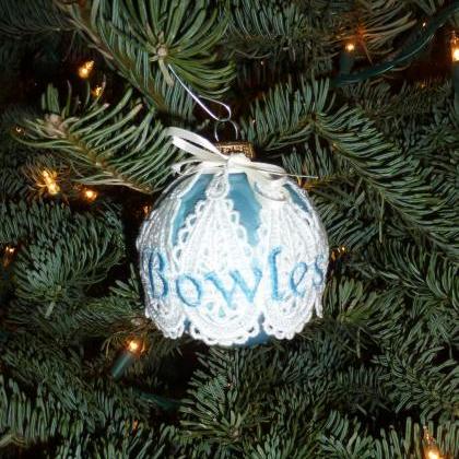 Embroidered And Personalized Christmas Ornament -..
