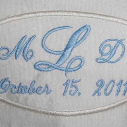 Silk Wedding Dress Name Label Custom Embroidered..