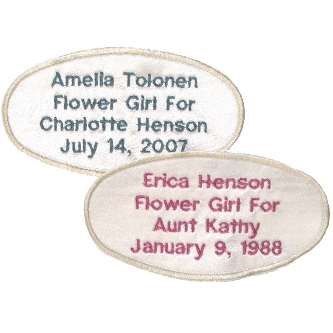 Custom Embroidered Personalized Label For Flower Girl Dress