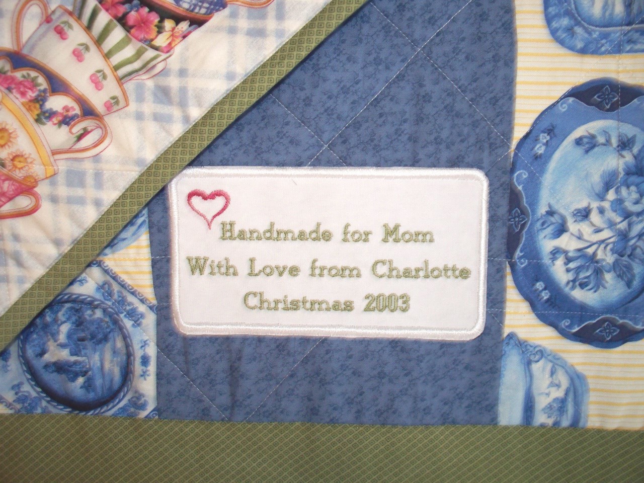 Custom Embroidered Personalized Quilt Label