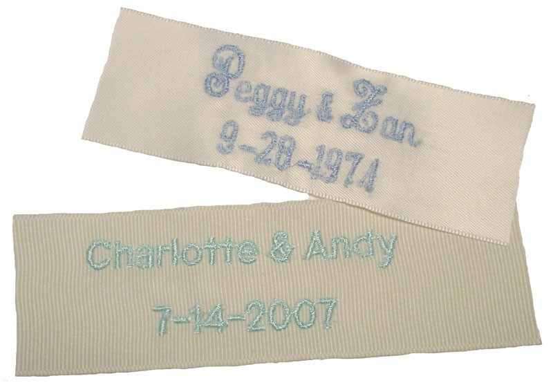 Mother And Daughter Two Wedding Gown Labels And Gift Box Custom Embroidered And Personalized