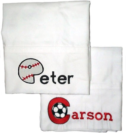 Sports Pillowcase Custom Embroidered And Personalized