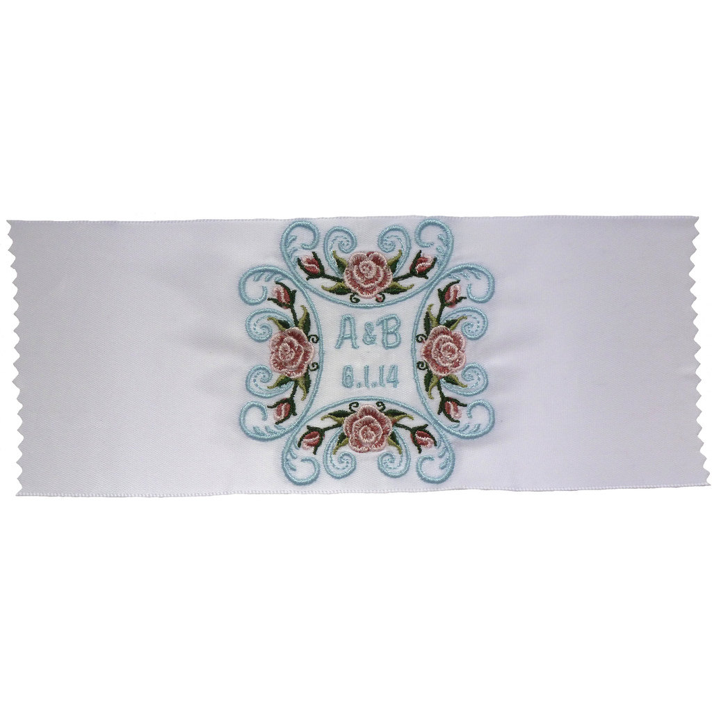 Rosemary Wedding Gown Ribbon Label Embroidered And Personalized