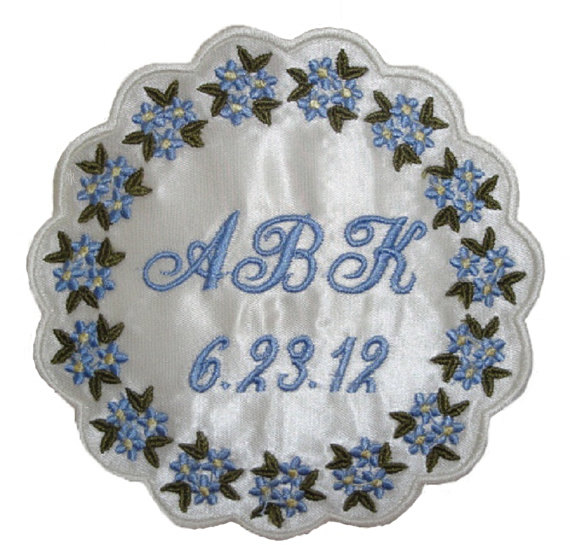 Barbara Satin Forget Me Not Wedding Gown Label Custom Embroidered Personalized And Gift Box