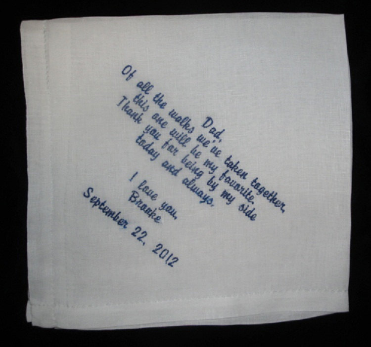 Rush Status - Father Of Bride Or Groom Hankie Embroidered And Personalized