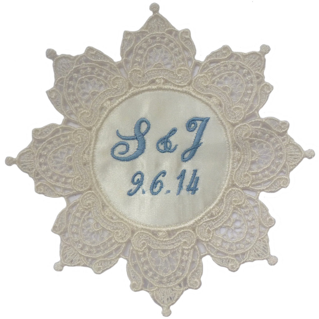 Sarah Personalized Embroidered Wedding Gown Label Lace Tag