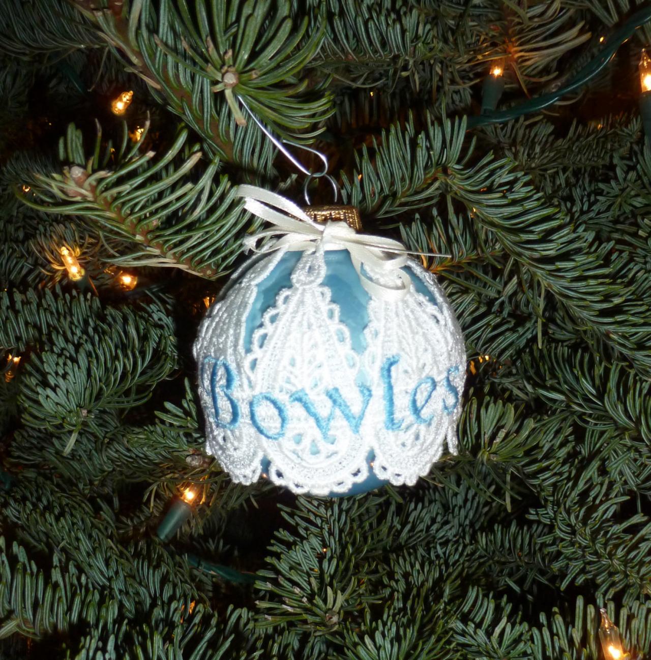 Embroidered And Personalized Christmas Ornament - Simple
